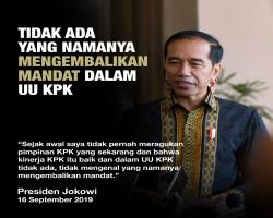 PRESIDEN JOKOWI : SAYA TIDAK PERNA