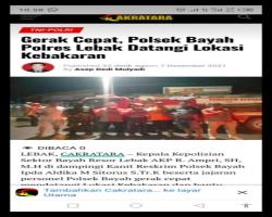 Gerak Cepat Bantu Padamkan Api Polsek 