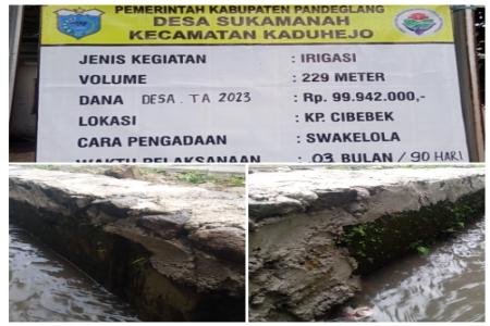 DIDUGA PENGERJAAN IRIGASI DI DESA 